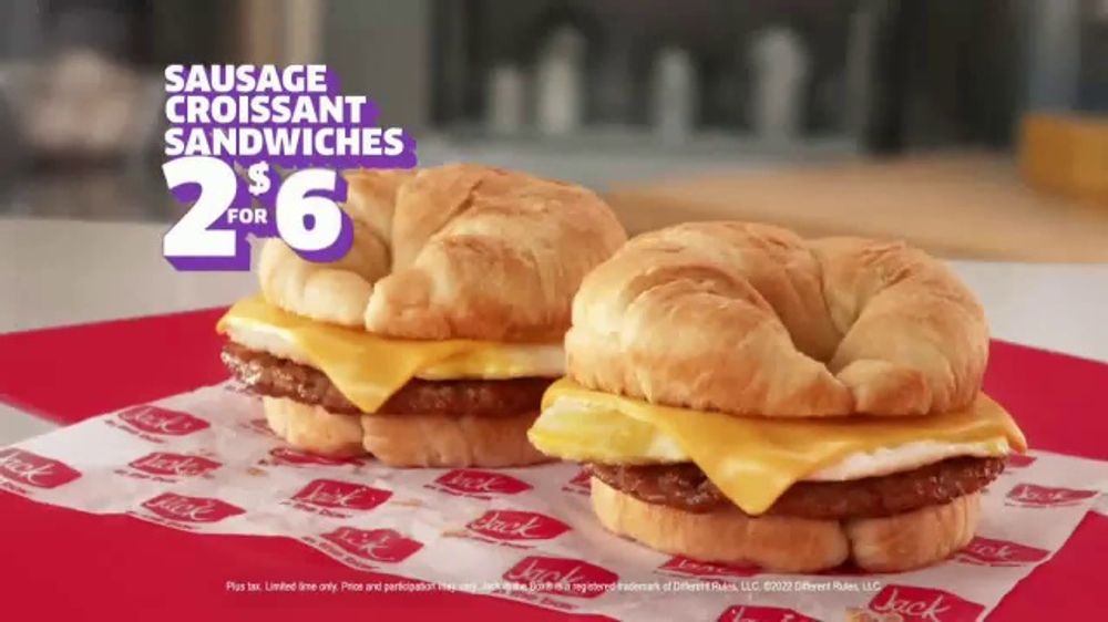 Jack in the Box 2 for $6 Sausage Croissant Sandwiches TV Spot 