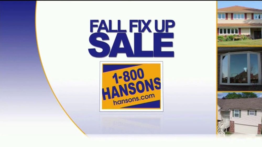 1800HANSONS Fall Fix Up Sale TV Spot, 'Windows, Siding and Roofing